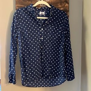 Navy & White Polka Dot Blouse